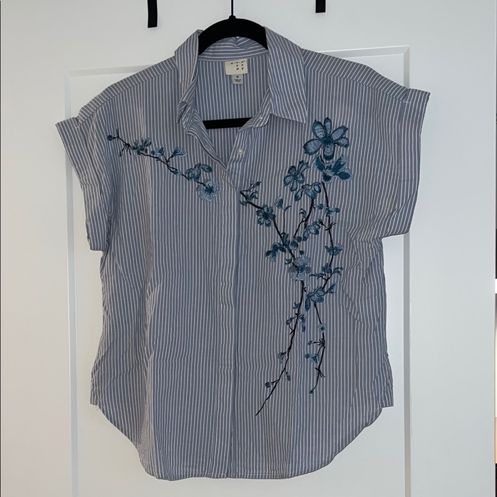 a new day Striped Button Down Shirt